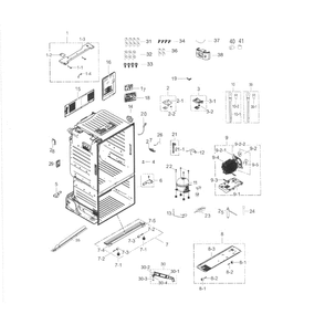 Cabinet Diagram and Parts List for RF263TEAEBC AA-03 Samsung Refrigerator