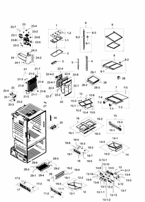 Fridge Diagram and Parts List for RF28HDEDPBC AA-0002 Samsung Refrigerator