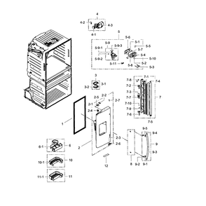 Fridge Door L Diagram and Parts List for RF4289HARS XAA-02 Samsung Refrigerator