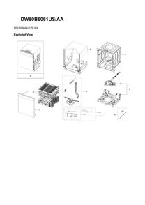 Main Assembly Diagram and Parts List for DW80B6061US AA-00 Samsung Dishwasher