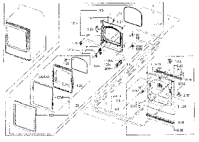 Frame Front & Door Diagram and Parts List for DV400EWHDWR AA-0000 Samsung Dryer