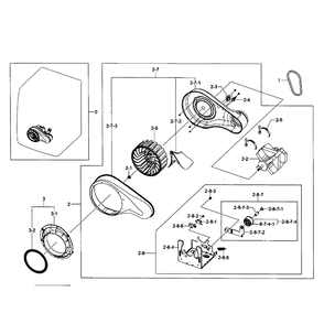 Motor Assembly Diagram and Parts List for DV455EVGSWR AA-02 Samsung Dryer