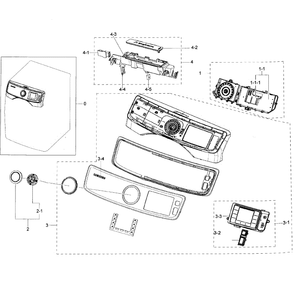 Control Panel Diagram and Parts List for DV50K7500GW A3-01 Samsung Dryer