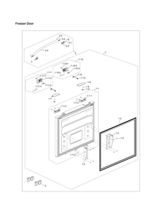 Freezer Door Parts Diagram and Parts List for RF20HFENBWW US-00 Samsung Refrigerator