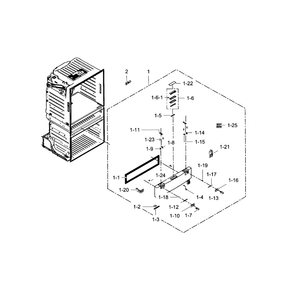 Flexzone Door Diagram and Parts List for RF28HMEDBSR AA-0009 Samsung Refrigerator