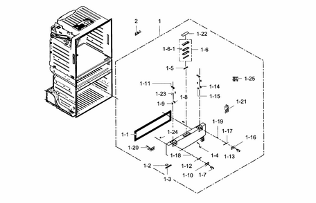 Flexzone Door Diagram and Parts List for RF28HMEDBSR AA-0009 Samsung Refrigerator