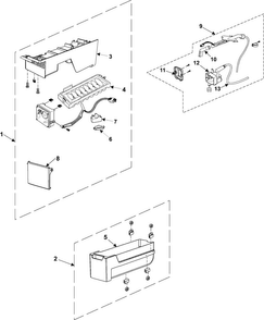 Ice Maker Diagram and Parts List for RB215BSBB XAA Samsung Refrigerator