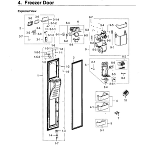Left Door Diagram and Parts List for RH22H9010SR AA-0000 Samsung Refrigerator
