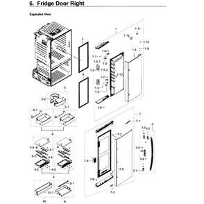 Fridge Door R Diagram and Parts List for RF28HDEDPWW AA-01 Samsung Refrigerator