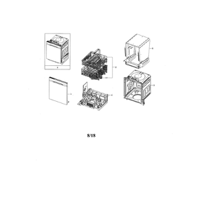 Main Diagram and Parts List for DW80K5050US AA-02 Samsung Dishwasher