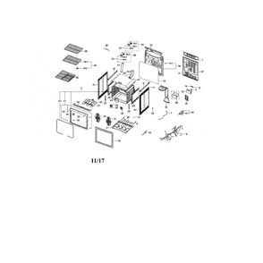 Main Diagram and Parts List for NE599N1PBSR AC-03 Samsung Range