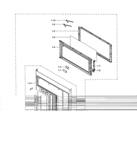 Door Diagram and Parts List for ME21H706MQS AA-00 Samsung Microwave