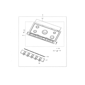 Cooktop Frame Diagram and Parts List for NA36N6555TG AA-00 Samsung Cooktop