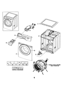 Main Assy Diagram and Parts List for WF206BNW XAA-00 Samsung Washer