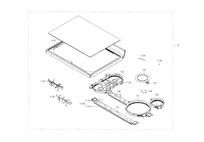 Cooktop Asy Diagram and Parts List for NE59J7750WS AA-0000 Samsung Range