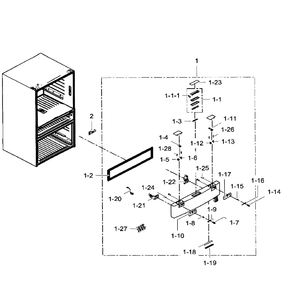 Flexzone Door Diagram and Parts List for RF24FSEDBSR AA-09 Samsung Refrigerator