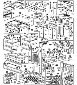 Part Location Diagram of DA97-11855A Samsung Slide Shelf Assembly
