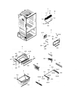 Freezer Diagram and Parts List for RF28HFEDBSR AA-0007 Samsung Refrigerator