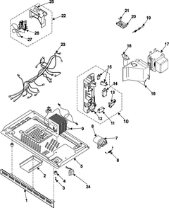 Internal Control/latch Asy/base Diagram and Parts List for MR1032CBC XAA Samsung Microwave