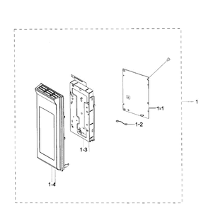 Control Panel Diagram and Parts List for ME21F707MJT AA-01 Samsung Microwave
