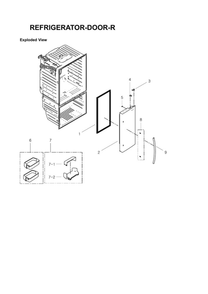 Right Refrigerator Door Parts Diagram and Parts List for RFG29THDBP XAA-00 Samsung Refrigerator