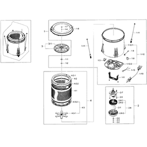 Tub Diagram and Parts List for WA45H7000AP A2-0000 Samsung Washer