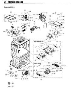 Part Location Diagram of DA97-13757B Samsung Evaporator Cover Assembly