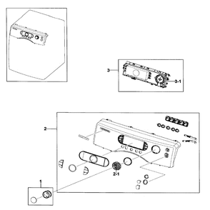 Control Panel Diagram and Parts List for DV328AEW XAA-01 Samsung Dryer