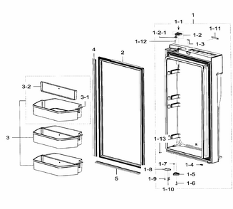 Fridge Door R Diagram and Parts List for RF32FMQDBSR AA-0004 Samsung Refrigerator