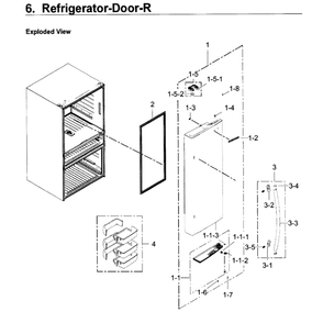 Fridge Door R Diagram and Parts List for RF30KMEDBSG AA-0000 Samsung Refrigerator