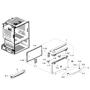 Freezer Door Diagram and Parts List for RF23HTEDBSR AA-05 Samsung Refrigerator