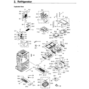 Fridge Diagram and Parts List for RF28HMEDBWW AA-11 Samsung Refrigerator