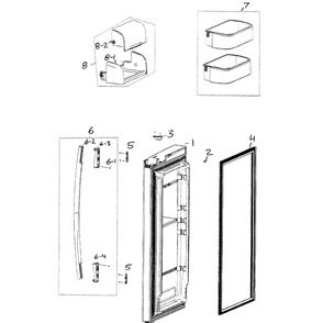 Right Door Diagram and Parts List for RF266AZBP XAA-00 Samsung Refrigerator