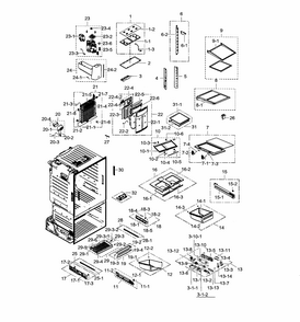 Fridge Diagram and Parts List for RF28HFEDTWW AA-0003 Samsung Refrigerator