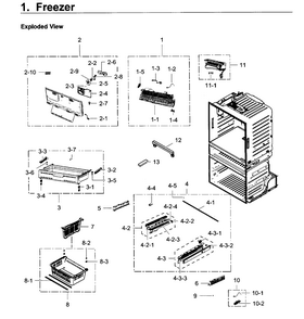Freezer Diagram and Parts List for RF28JBEDBSR AA-0000 Samsung Refrigerator