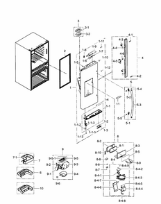 Left Door Diagram and Parts List for RF31FMEDBBC AA-0003 Samsung Refrigerator