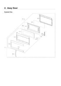Door Assembly Diagram and Parts List for ME19R7041FG AA-00 Samsung Microwave