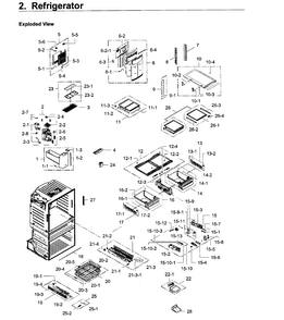 Refrigerator Diagram and Parts List for RF28JBEDBSR AA-0003 Samsung Refrigerator