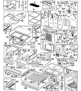 Refrigerator Diagram and Parts List for RFG237AAPN XAA-0000 Samsung Refrigerator