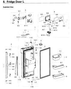 Frdige Door L Diagram and Parts List for RF23J9011SG AA-0002 Samsung Refrigerator