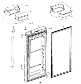 Right Door Diagram and Parts List for RFG297ABRS XAA Samsung Refrigerator