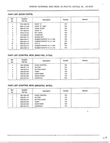 Complete Microwave Assembly Page 5 Diagram and Parts List for MW2170U XAA Samsung Microwave