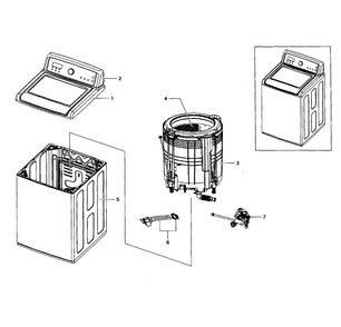 Part Location Diagram of DC90-07313A Samsung Outer tub