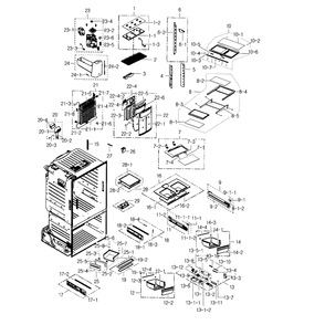Fridge Diagram and Parts List for RF23HCEDBSR AA-02 Samsung Refrigerator