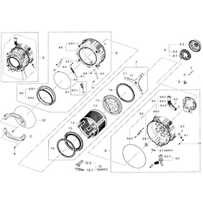 Drum Assy Diagram and Parts List for WF361BVBEWR A2-0001 Samsung Washer