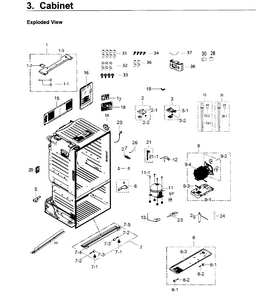 Cabinet Diagram and Parts List for RF263BEAEWW AA-0004 Samsung Refrigerator