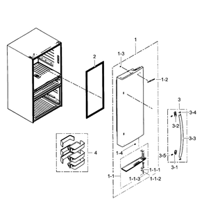 Right Door Diagram and Parts List for RF31FMEDBBC AA-03 Samsung Refrigerator
