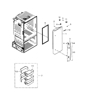 Right Door Diagram and Parts List for RF221NCTASR AA-01 Samsung Refrigerator
