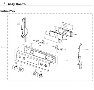 Control Diagram and Parts List for NE59J3420SS AA-0006 Samsung Range