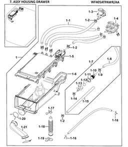 Part Location Diagram of DC97-14522W Samsung Assembly housing drawer